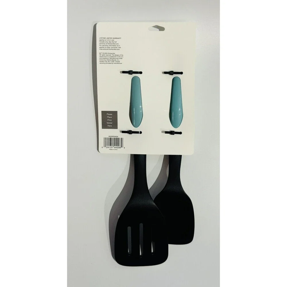 Kitchen Aid 2 Piece Turner and Spoon Set - Aqua Blue